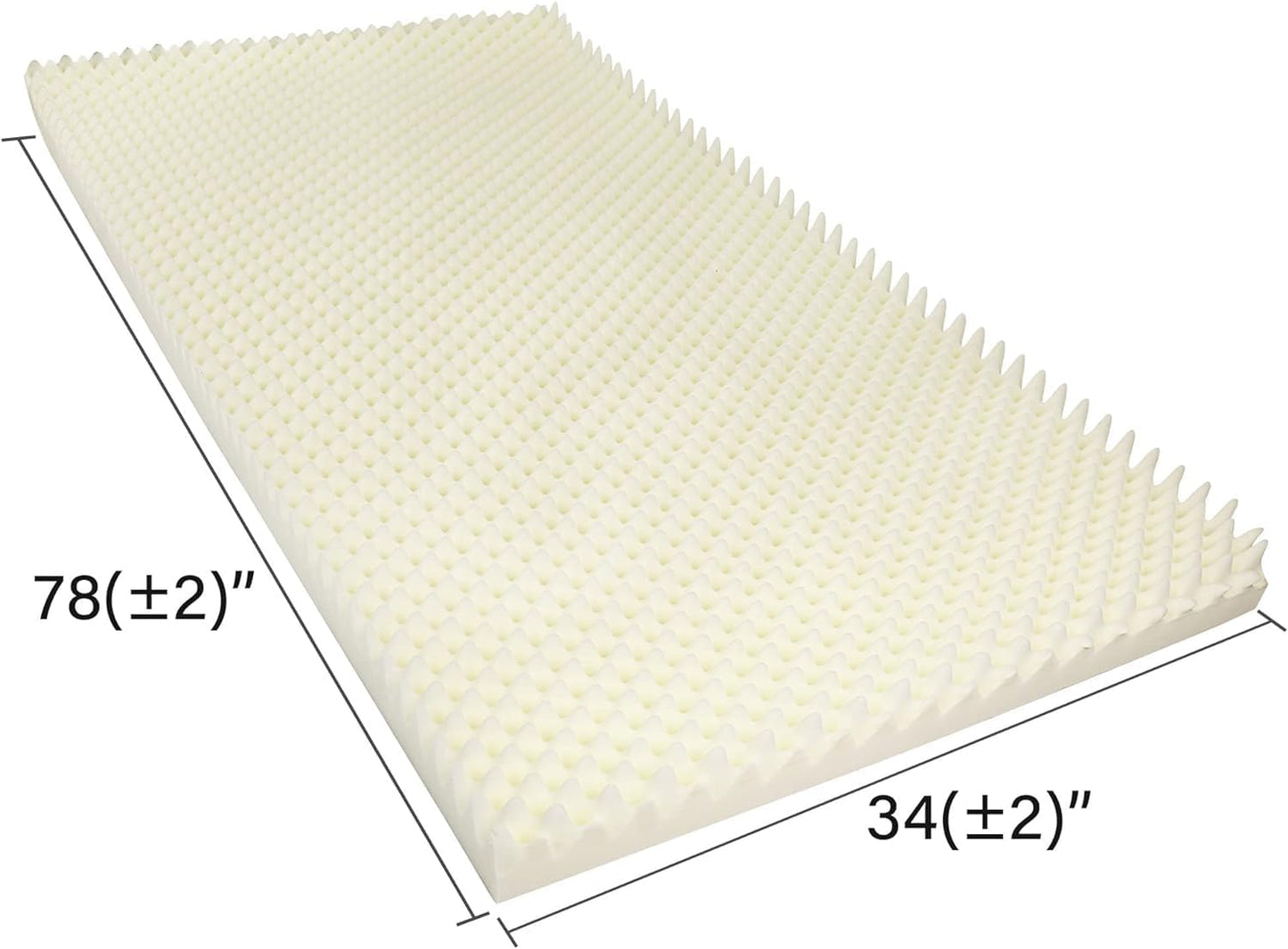 Egg Crate Mattress Topper, Fragrance-Free, Dye-Free, Convoluted Foam for Pain Relief on Pressure Sores, Ventilated Therapeutic Support and Recovery, Hospital Bed Twin (79" x 35") - primefoaminnovation 