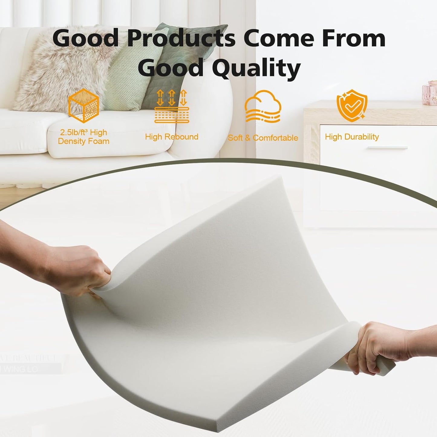 Couch Sofa Cushion Support for Sagging Seat, 3-Pack 20"X20" white Curve Furniture Seat Under Couch Sag Repair,Foam Insert Sofa Cushion Support Board for Sectional Sofa. - primefoaminnovation 