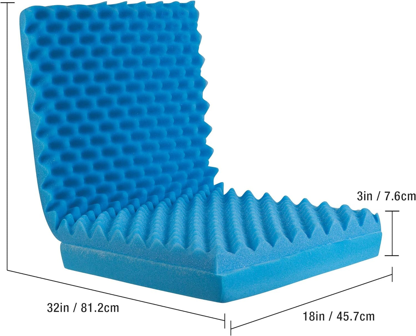 Egg Crate Sculpted Foam Car Seat Cushion, Office Chair Cushion Relieves Back Pain, Tail Bone Pain, Sciatica, 32 X 18 X 3, Full Back - primefoaminnovation 