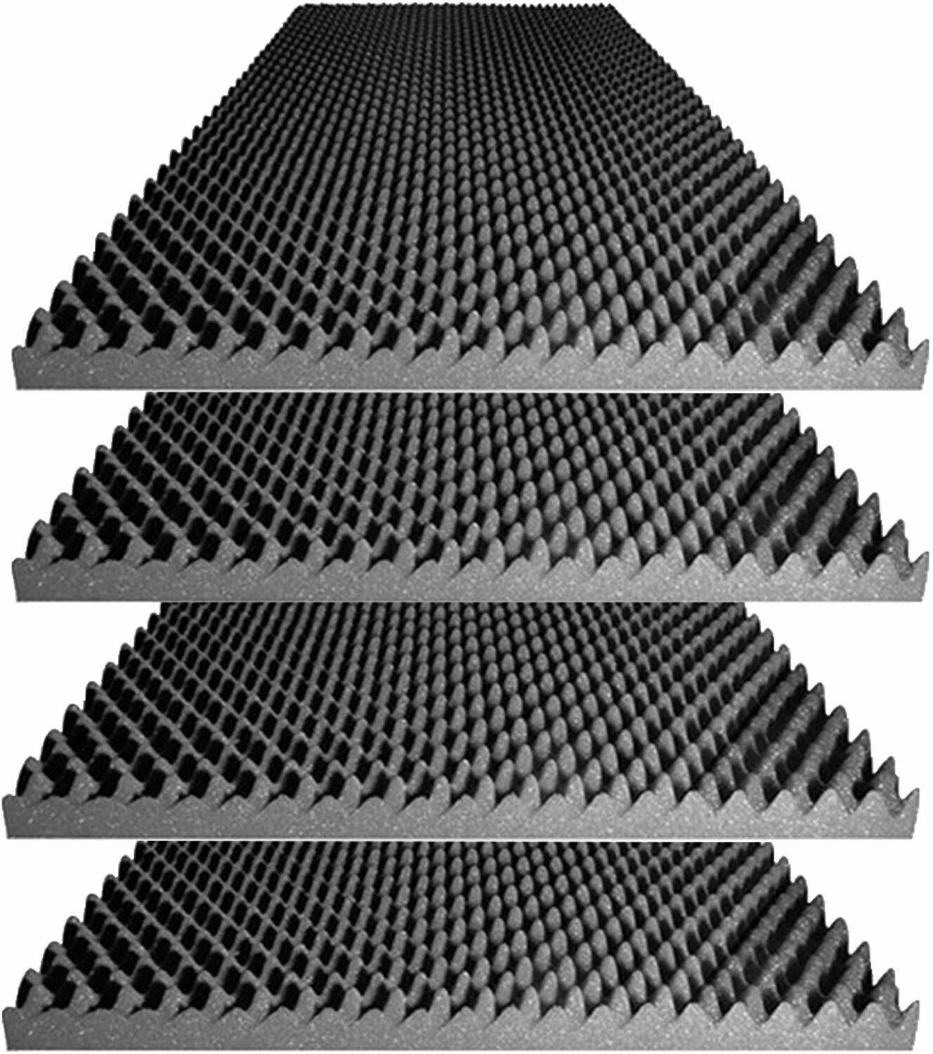 2.5" X 24" X 48" Acoustic Foam - Charcoal Egg Crate Panel Studio Foam - primefoaminnovation 